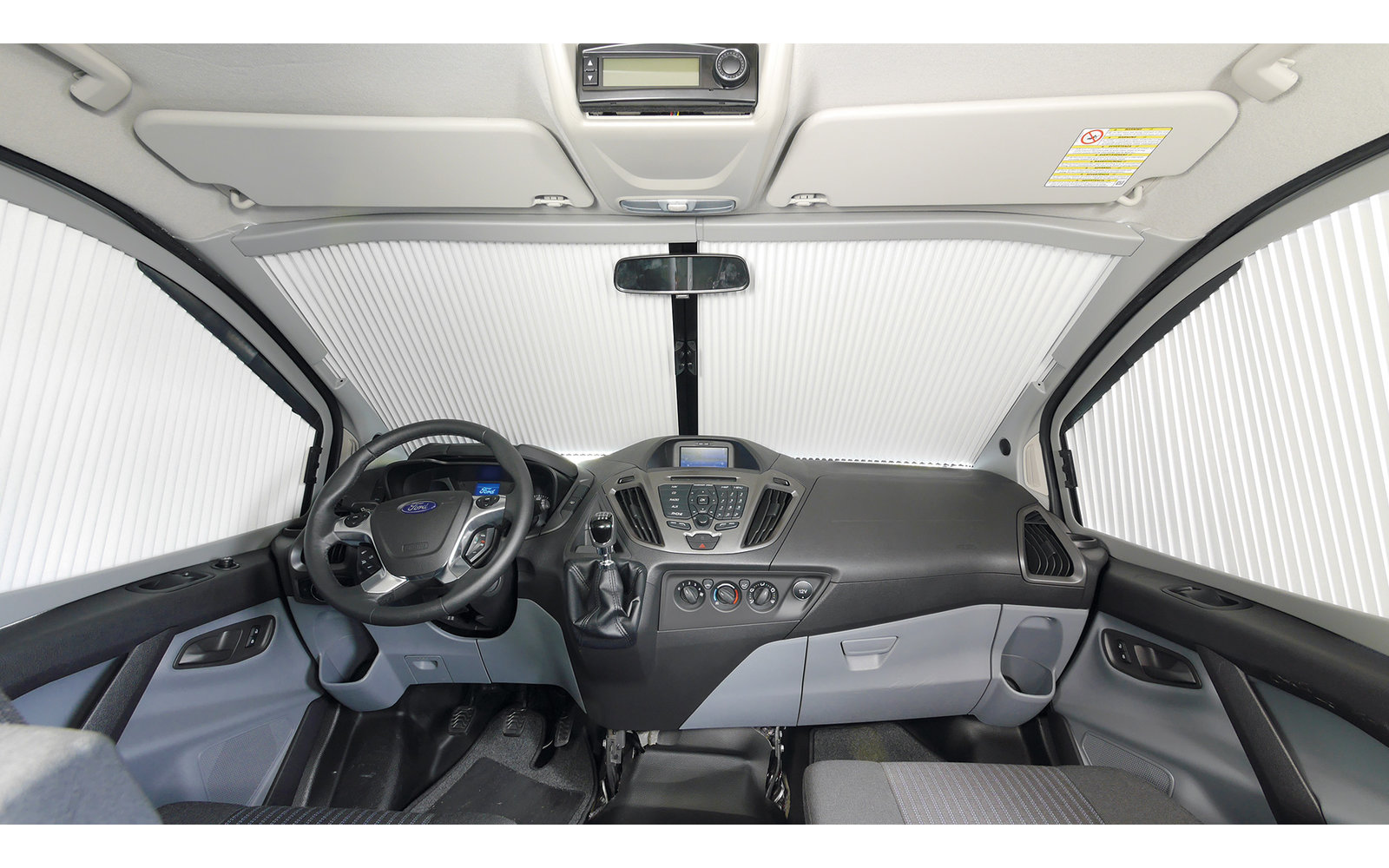Remis Fahrerhausverdunkelung REMIfront IV Frontscheibe (Links- und Rechtslenker / Sichtpaket) für Ford Transit Custom (Modell V362) ab 2018