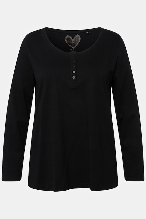 Basic Shirt, Knopfleiste, regular, Langarm