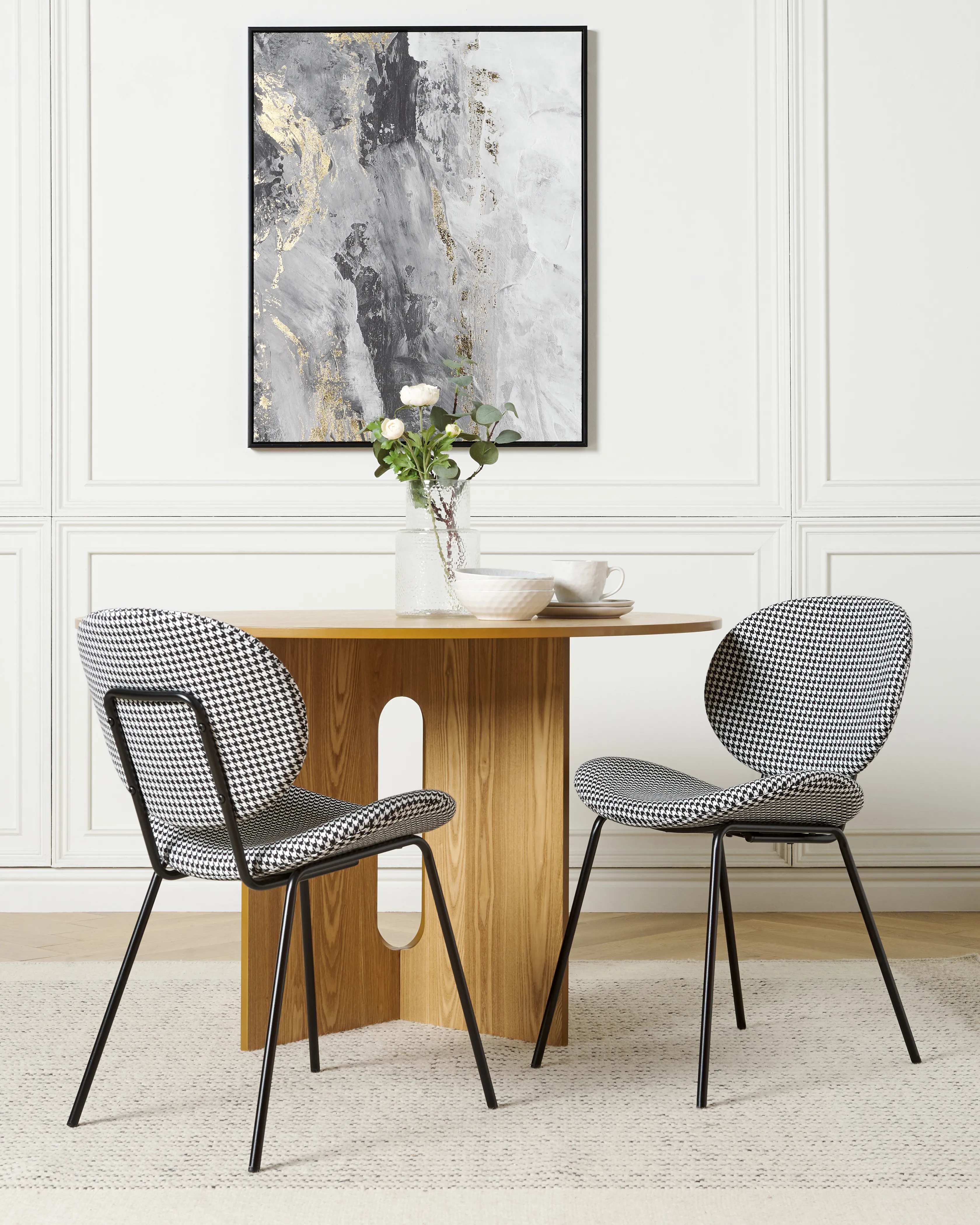 Set van 2 eetkamerstoelen LUANA Zwart/wit