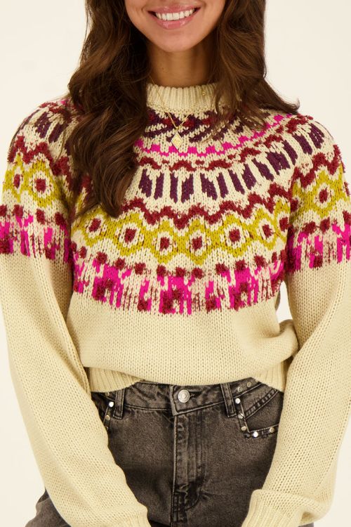 Multikleur trui jacquard
