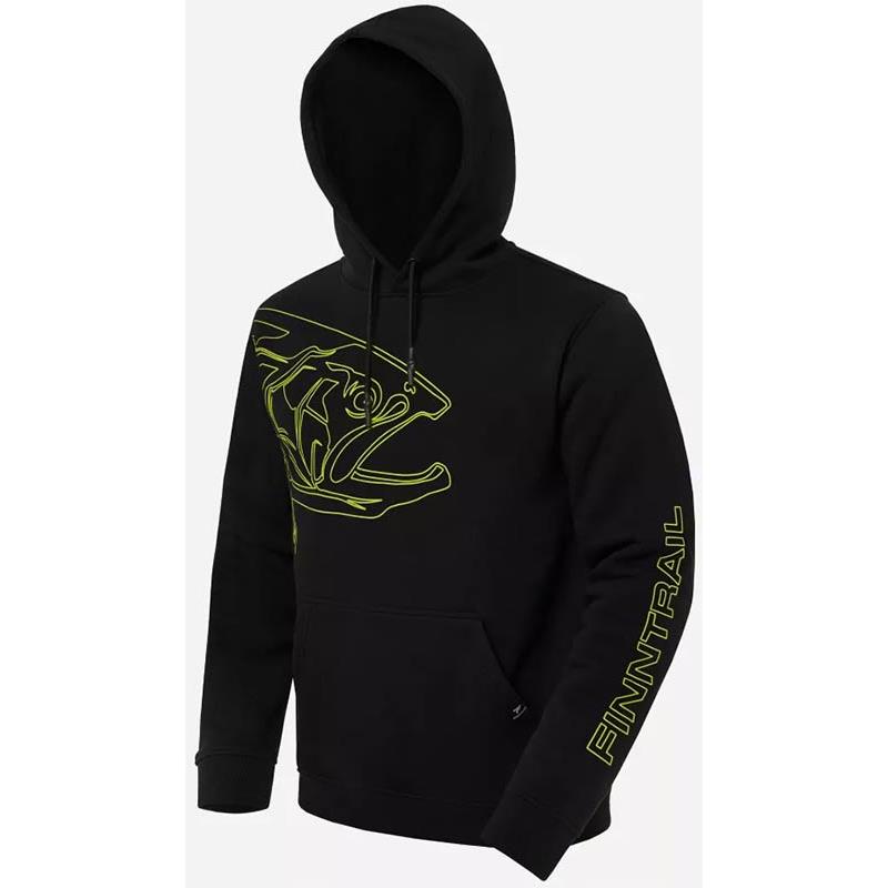 Sweat Homme Finntrail Hoodie Big Fish Black Yellow 6811 - Noir