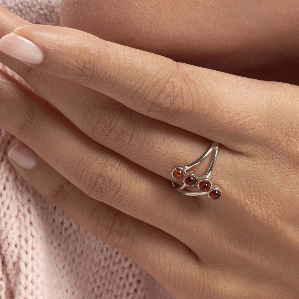 Bague Argent Blanc Accorus Ambre