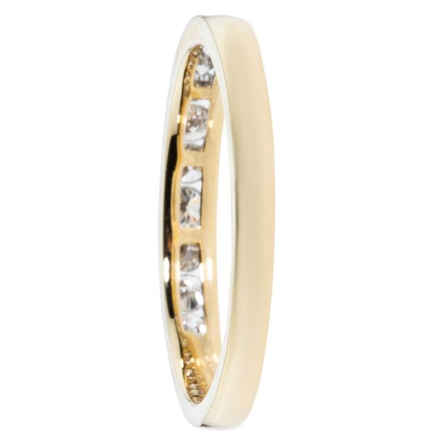 Halb-Eternity-Ring, 10 Brillanten, Gold 375 poliert