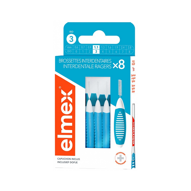 Elmex 8 Brossettes Interdentaires taille 1,1 mm