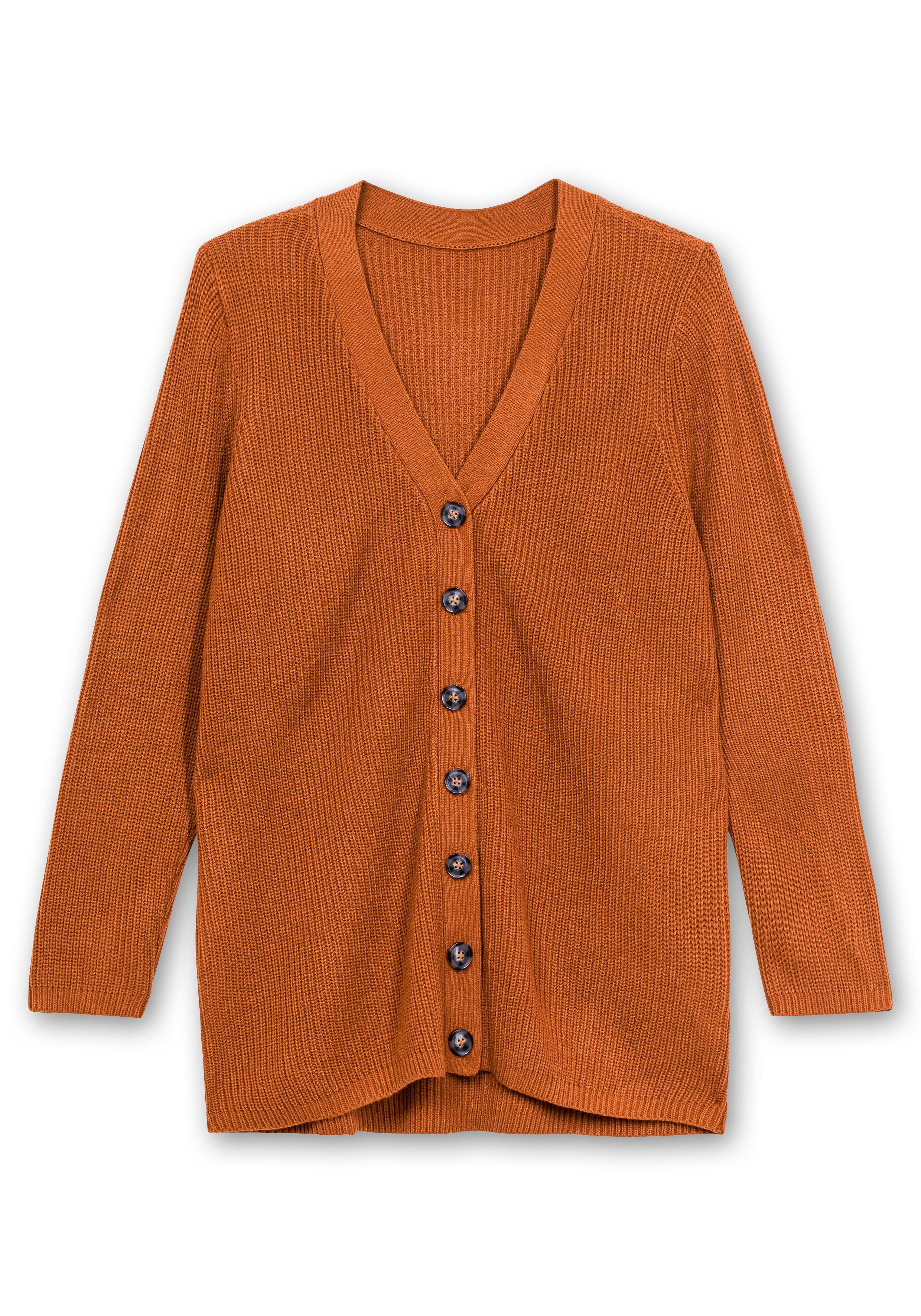 Strickjacke mit melierten Schmuckknöpfen