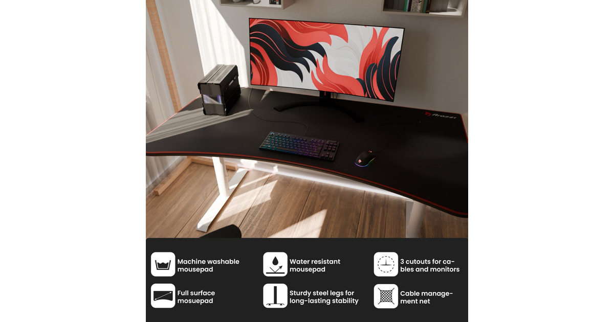 ArozziArena Gaming Desk - White  (Wit)