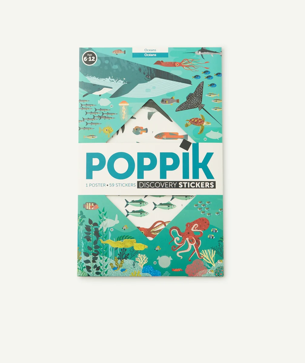 POPPIKPOSTER AVEC 59 STICKERS SUR L'OCÉAN 6-12 ANS