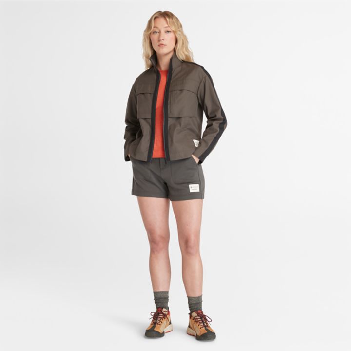 Regata feminina Timberland x Icebreaker em lã merino laranja.