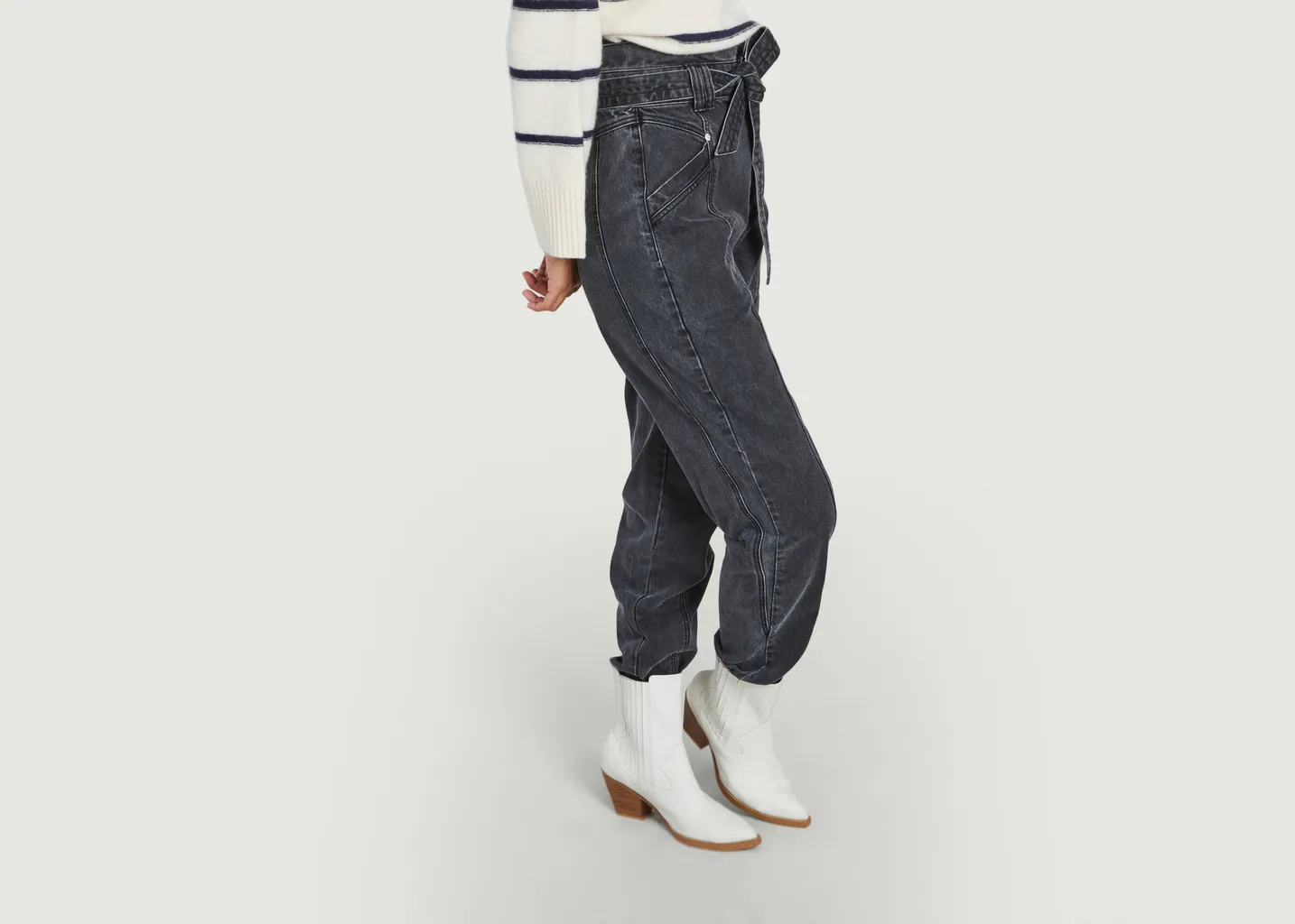 Jean mom teinté taille haute ceinturé Reino Suncoo