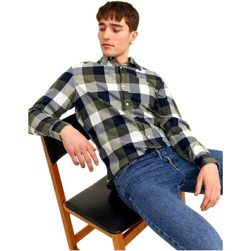 Jack & Jones - CAMISA CUADROS HOMBRE JACK & JONES 12235965 Verde