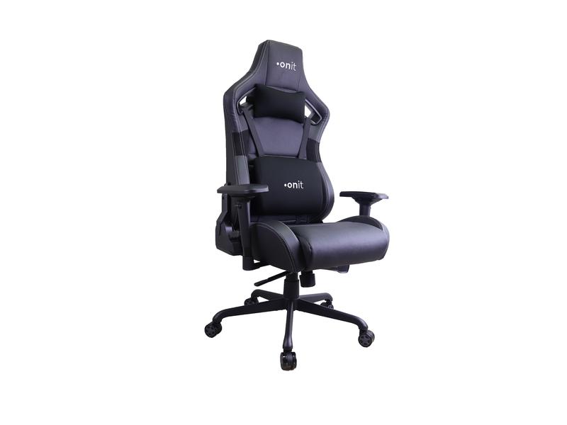 onit Gaming-Stuhl Premium Schwarz/Grau Ergonomischer Stuhl für lange Gaming-Sessions und Arbeitstage