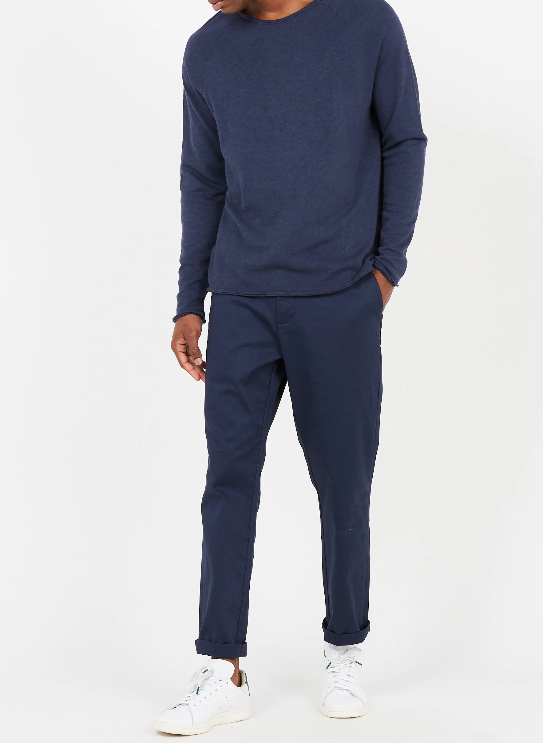 SONOMA - Tee-shirt col rond en coton flammé | Bleu