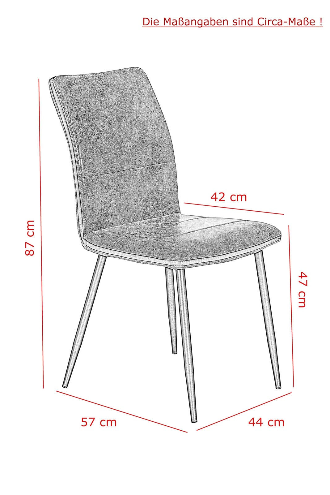 Tischgruppe Janina 7-teilig Beton-Optik/Schwarz/Microfaser Vintage-Optik Grau