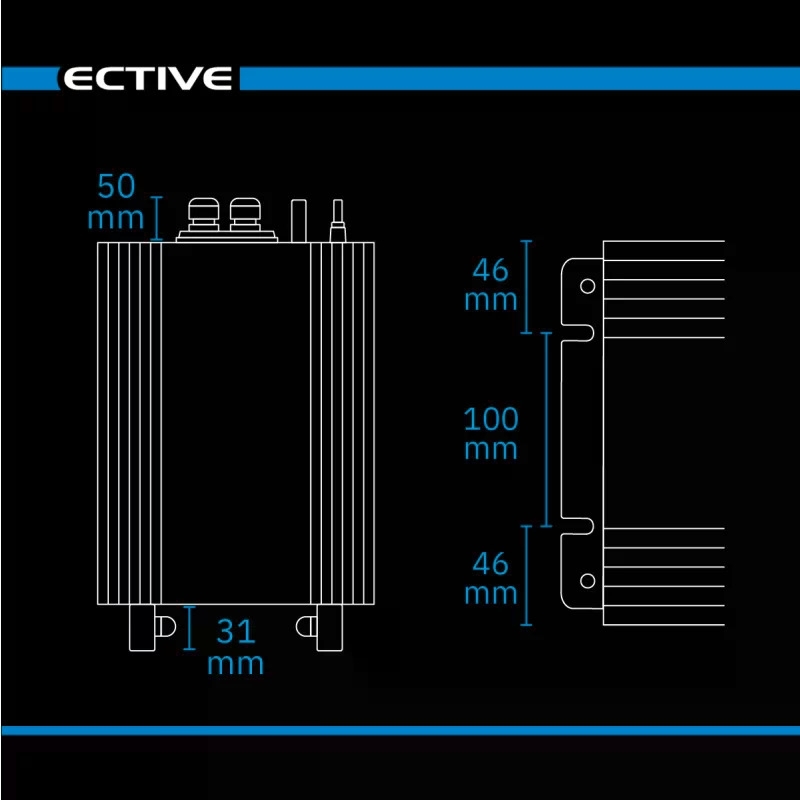 Ective SSI 30 Pro Sinus-Wechselrichter mit Netzvorrangschaltung, Ladegerät und Laderegler 12V 3000W