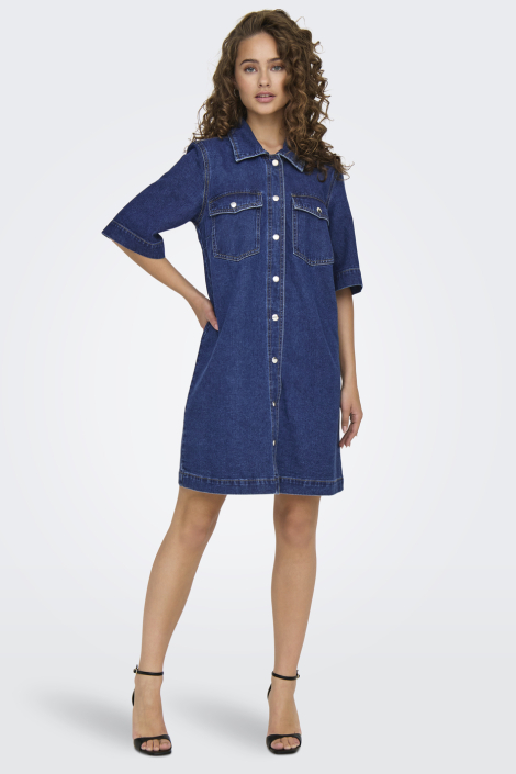 Only blauwe dames jurk