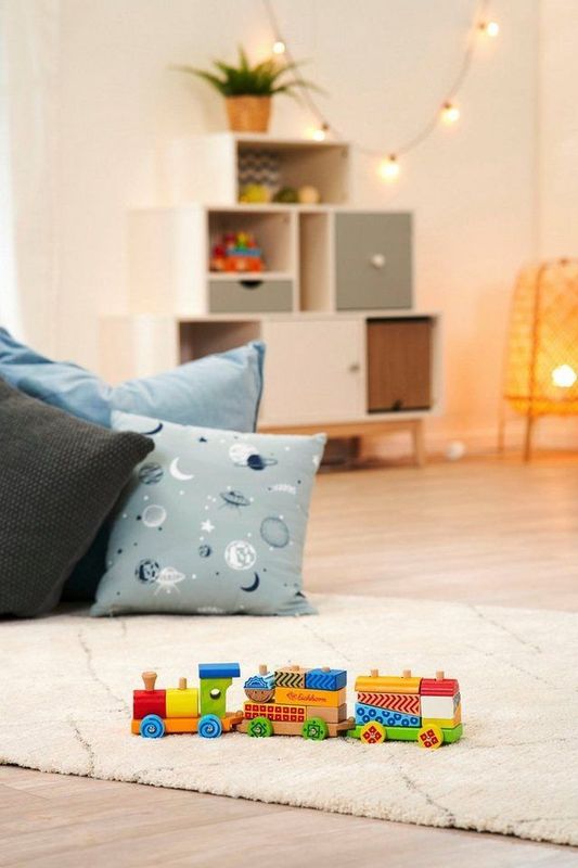 Eichhorn - Bonte Trein - Houten Speelgoed - Multicolor - 41cm