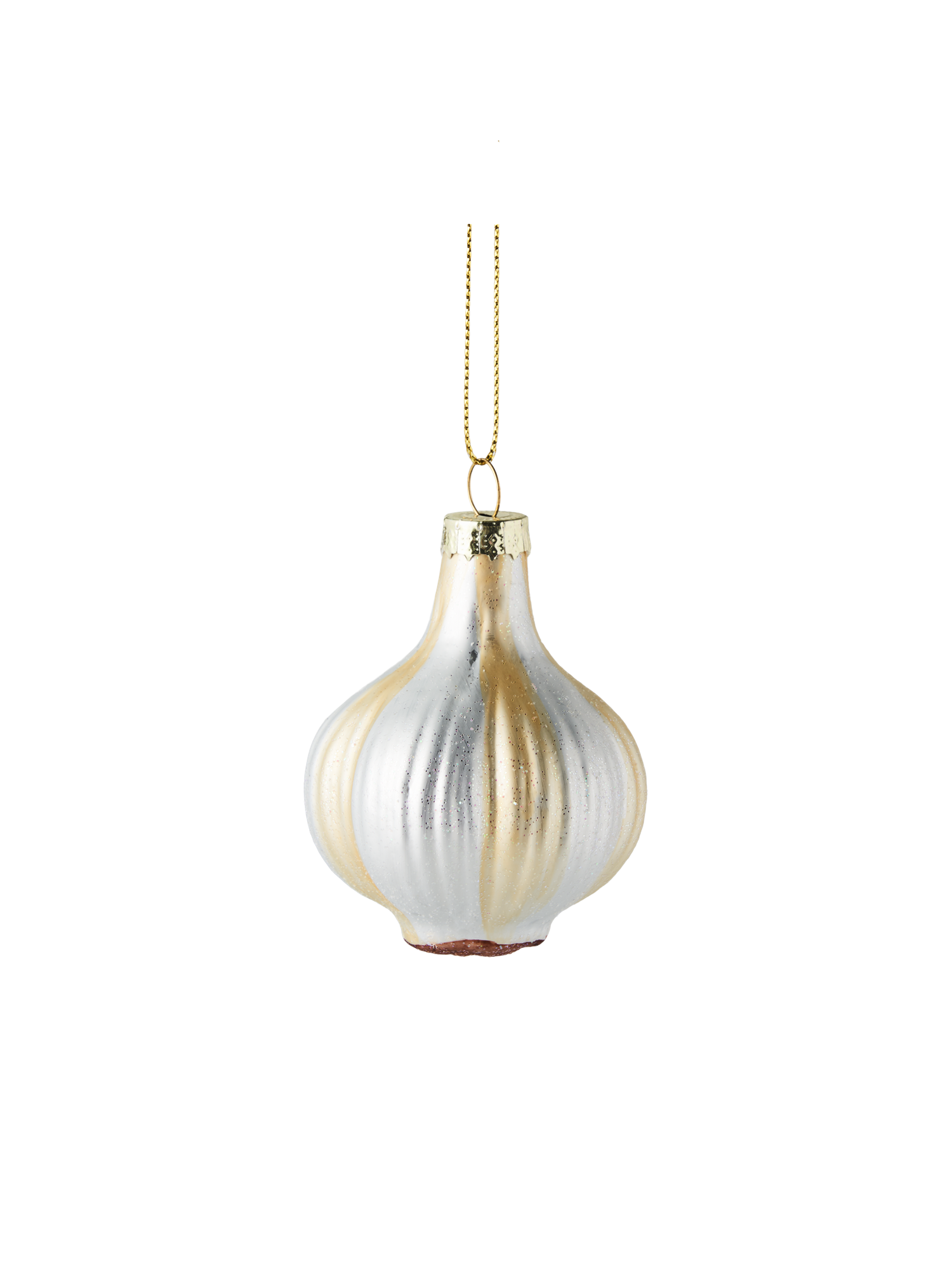 Juleophæng med hvidløg | Glas. 7 cm. | White, Silver
