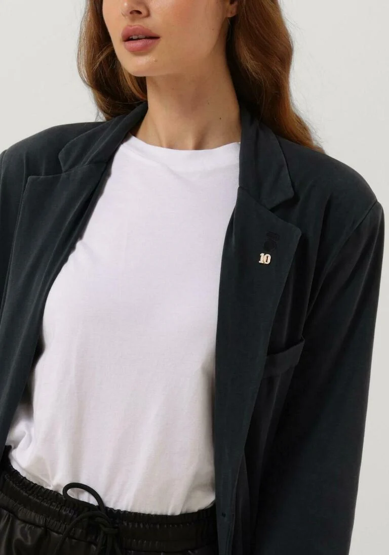 10DAYS donkergrijze 10days blazer statement blazer washed jersey