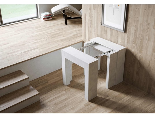 ITAMOBY - Console extensible allin 78x47/299cm blanc spatulé