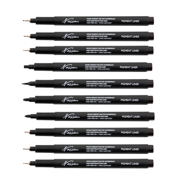 Drawing pen set, fineliners, 10pcs