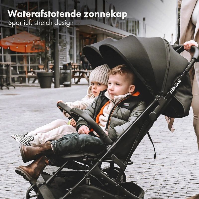Deryan Luxe Rolo X2 XL Dubbele Buggy - Duo Buggy - Nougat