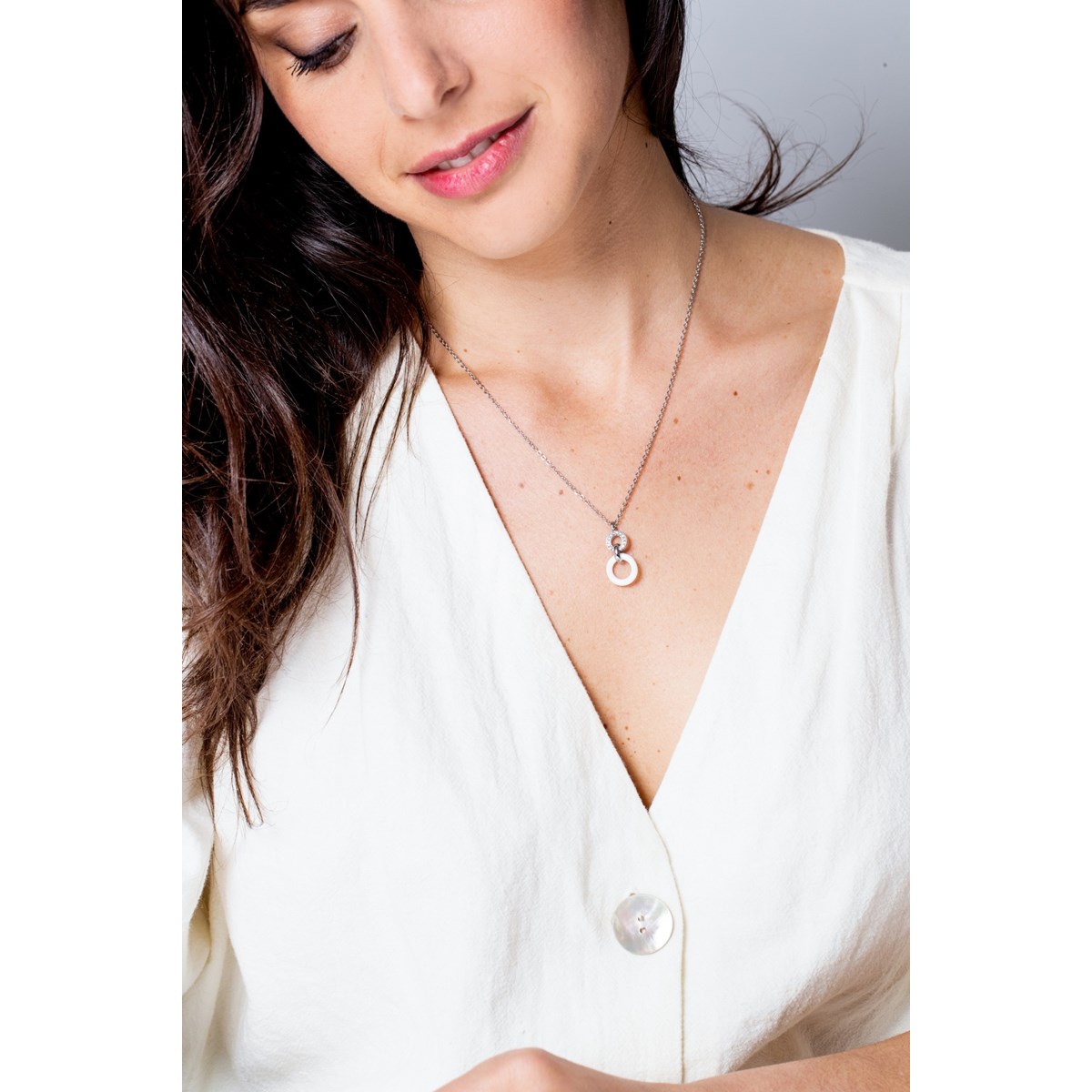 Collier en Acier avec cristal