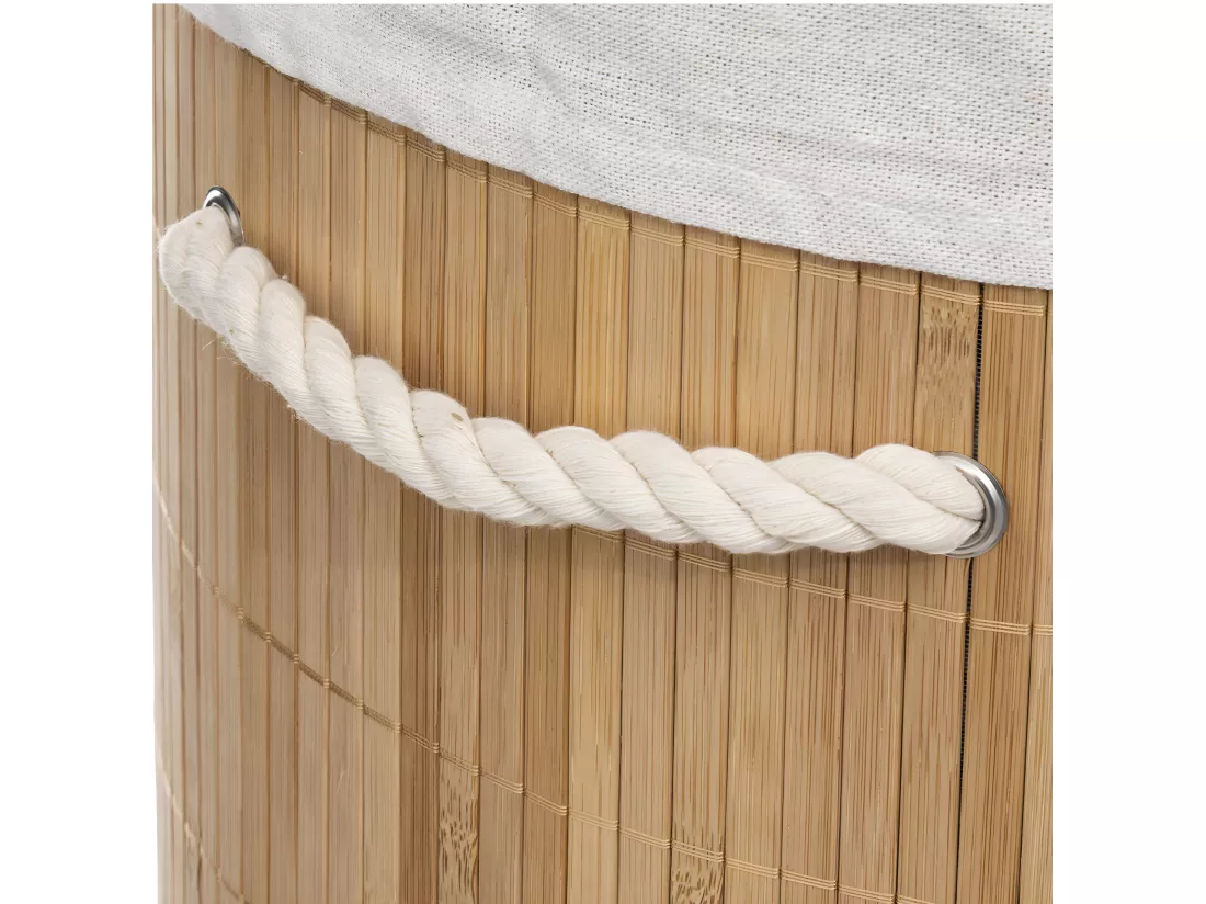 Panier à Linge 48L en Bambou D 35 x H 50 cm