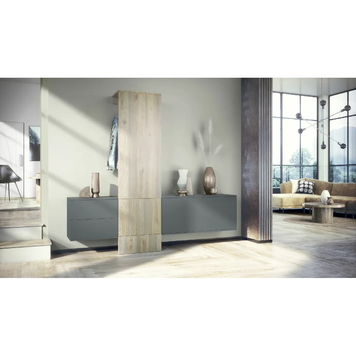 MPC Vestiaire Chêne Nordique 209x193x35