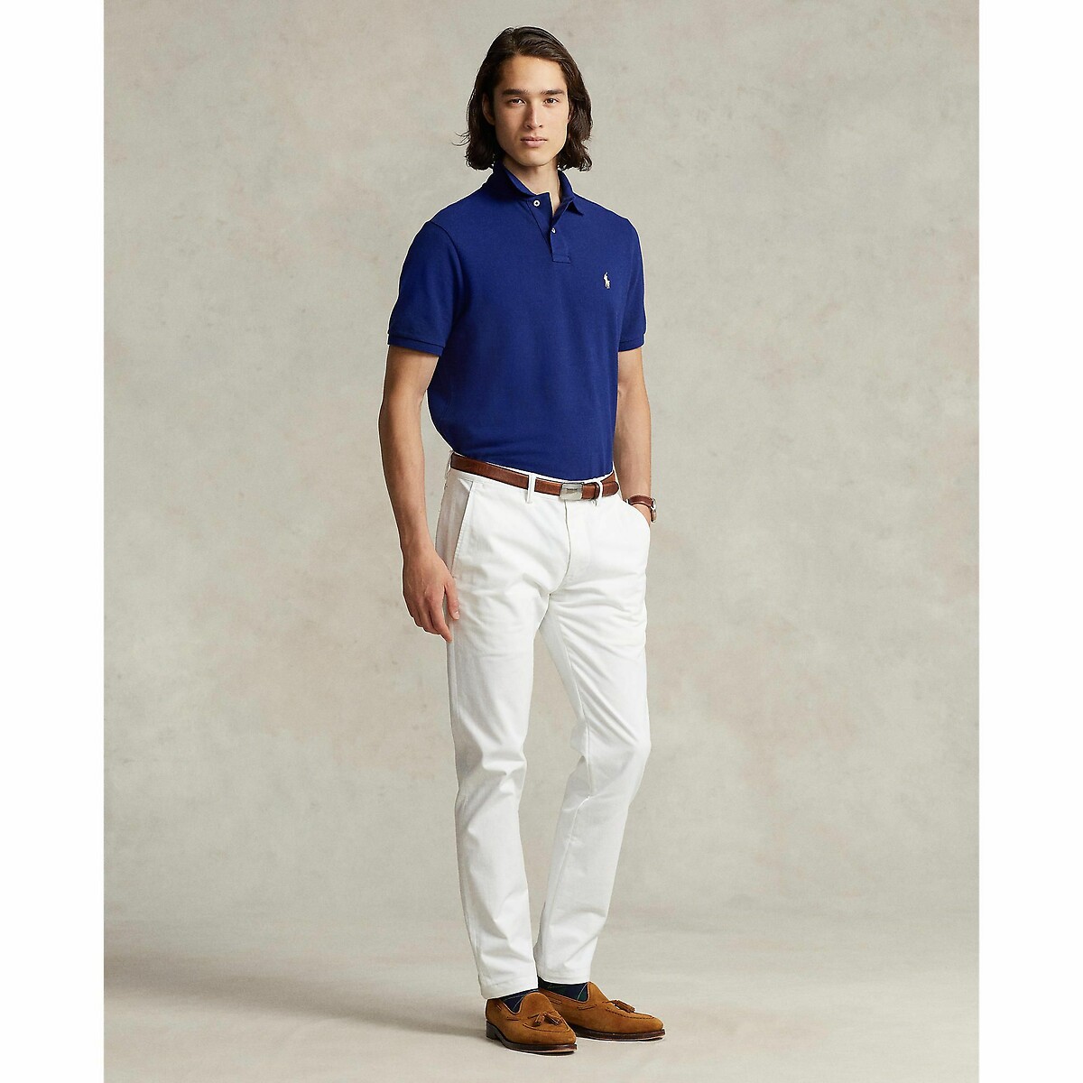 POLO RALPH LAUREN<br>Polo slim fit confeccionado em piqué de algodão
