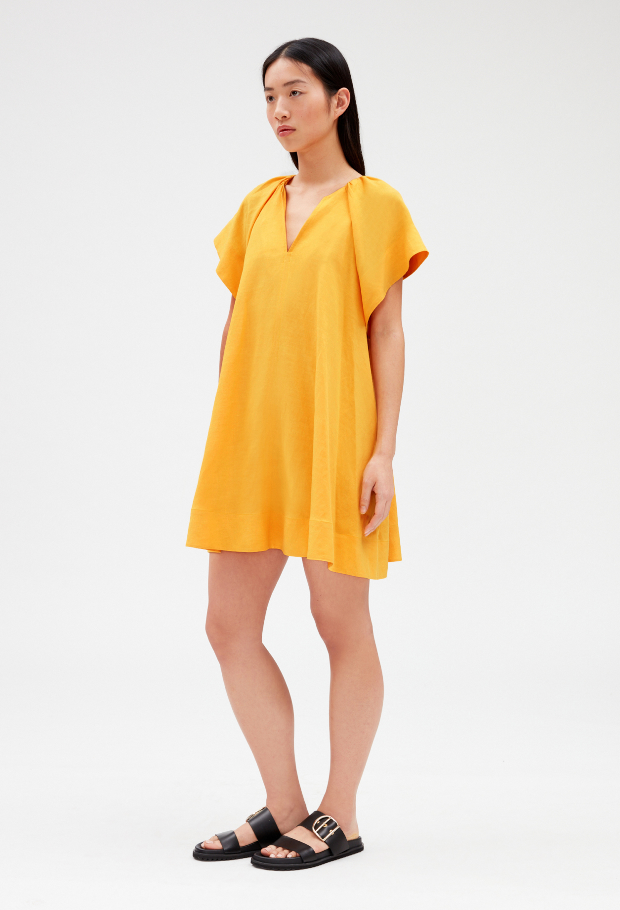 Robe courte jaune