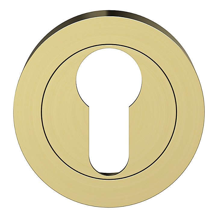 Rosace de fonction rond à visser GoodHome Duod effet laiton satin or Ø50mm