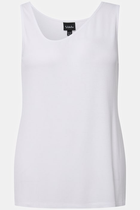 Top, Classic, asymmetrischer V-Ausschnitt, ärmellos
