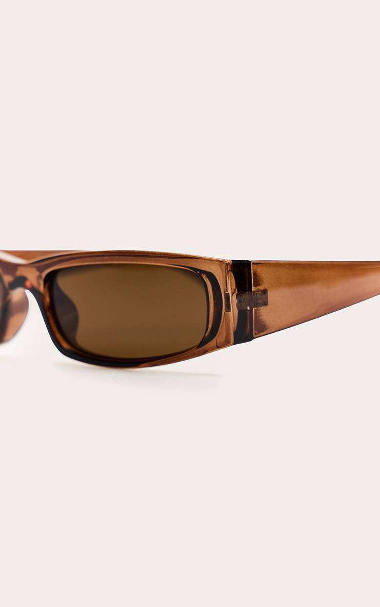 Chocolat Lunettes De Soleil Carrées À Monture Marron Et Verres Teintés