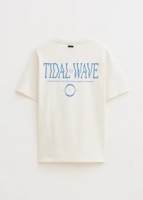 T-shirt met print tidal wave off-white (WIT.O)