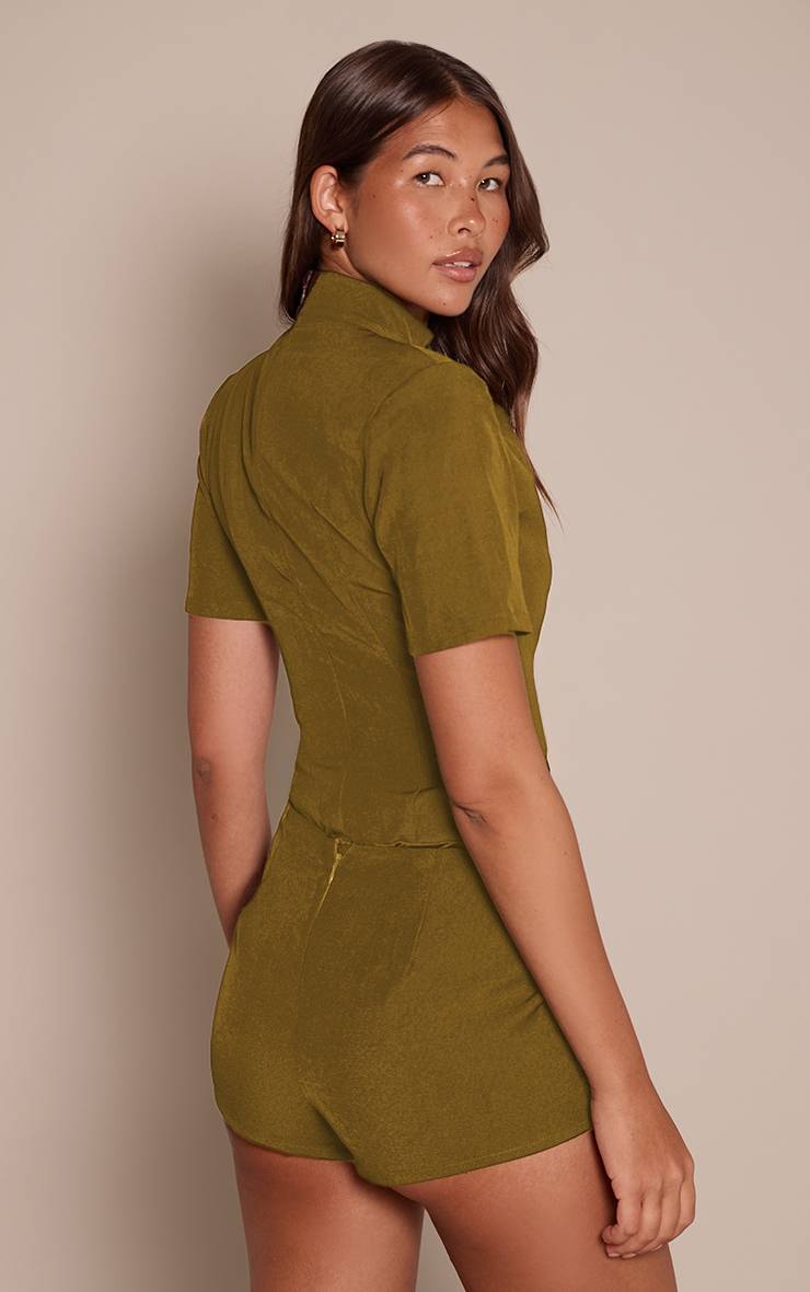 Marron Short À Détail Torsadé