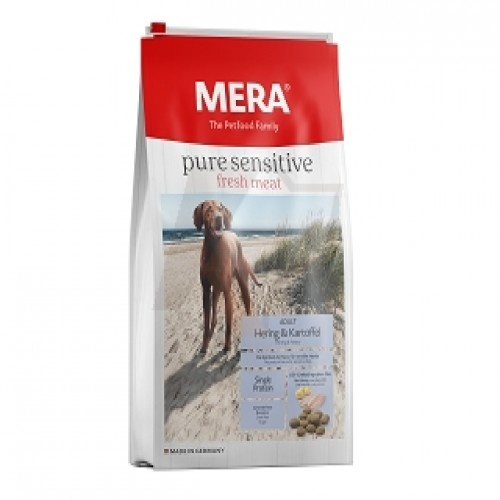 Ração Mera Sensitive para cães, sabor arenque e batata