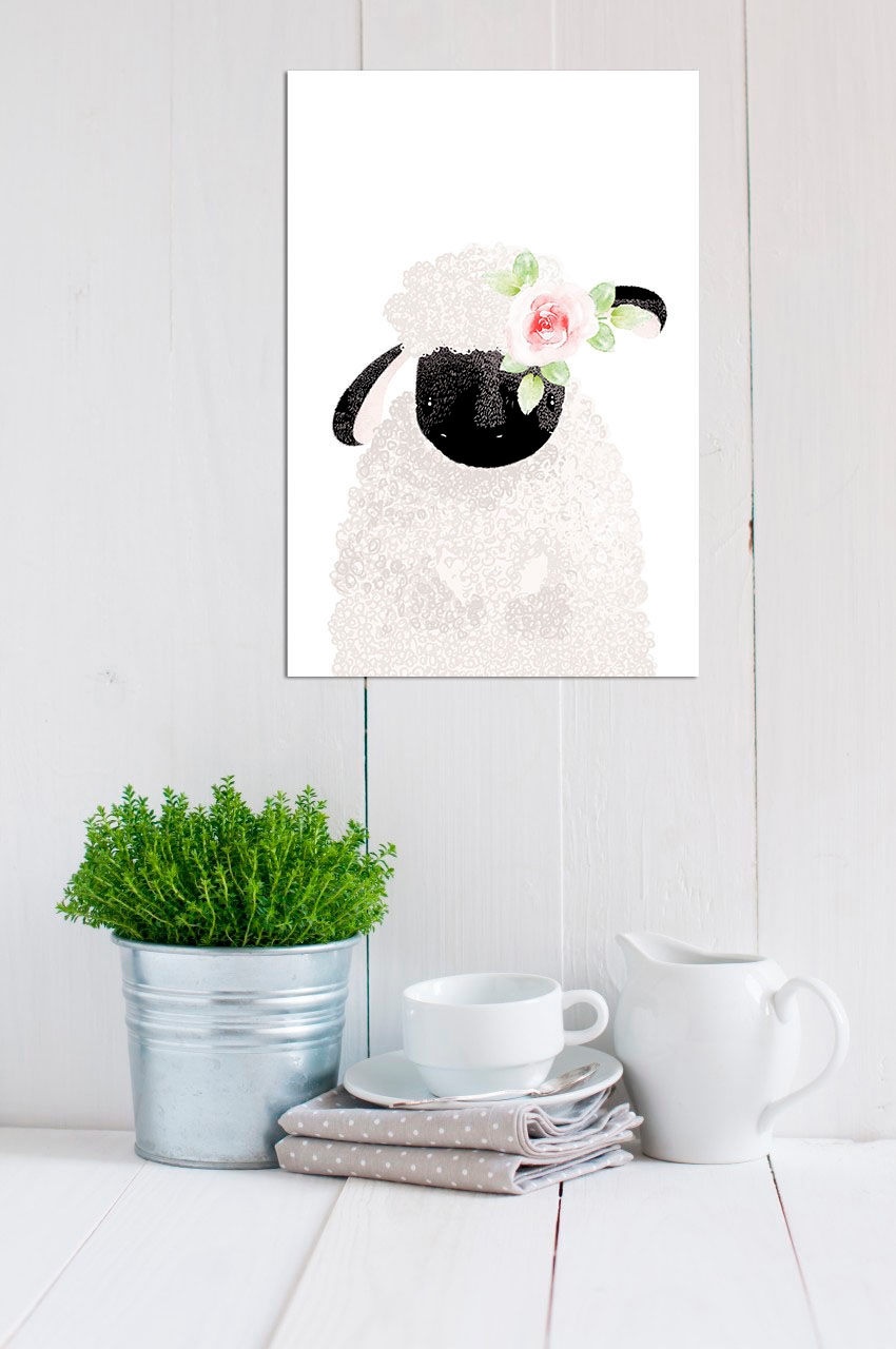 queence Metallbild »Gamba« Blumen | Tiere 1 Stk. tlg. Stahlschilder