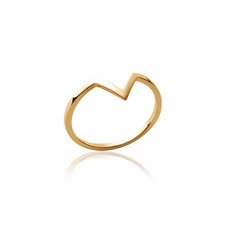 Bague Fine Plaqué Or Mode Tendance Triangle