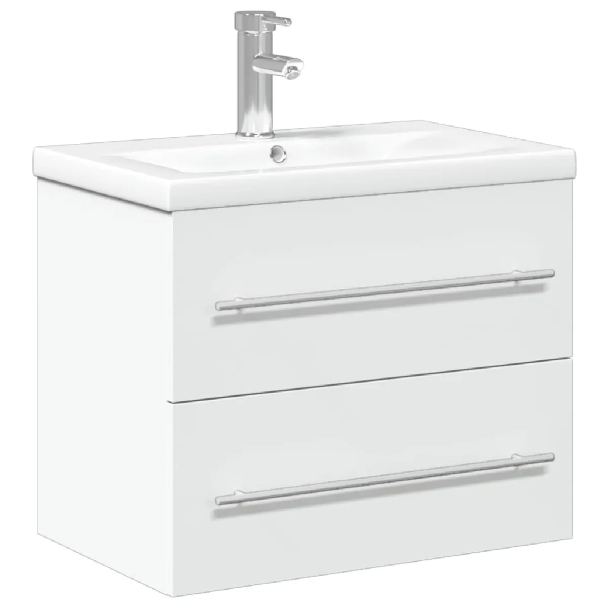 VidaXL Armoire lavabo avec bassin intégré - Blanc