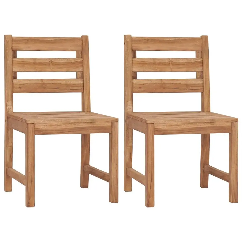 vidaXL - Tuinstoelen - Bruin - Teakhout - 2 stuks