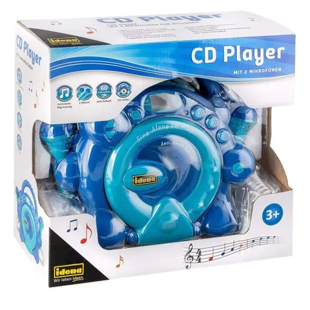 Idena CD-Player blau mit 2 Mikrofonen