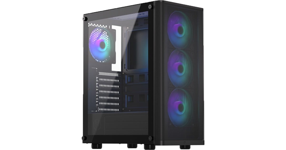 ENDORFYVentum 200 ARGB midi tower behuizing  (Zwart | 2x USB-A | RGB | Window)