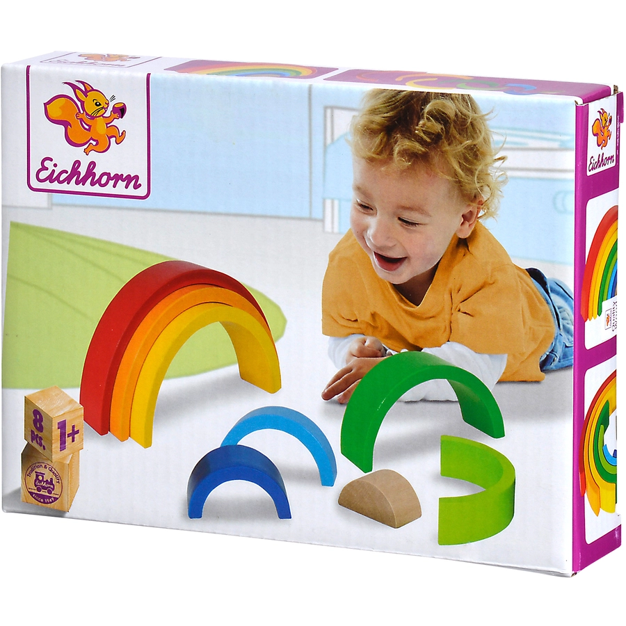 Eichhorn Regenbogen Holzbausteine
