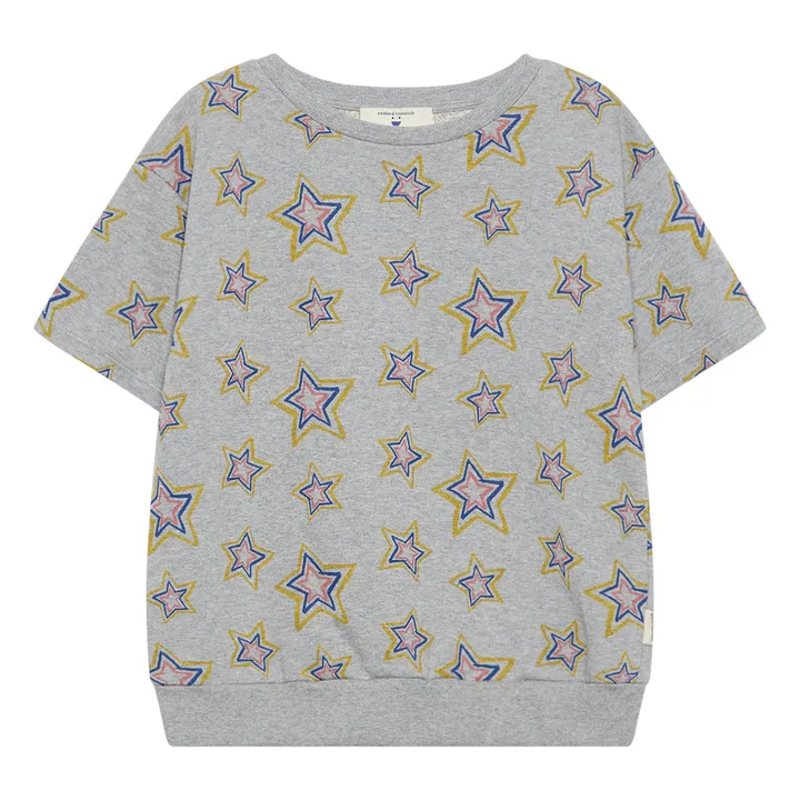 Weekend House Sweat Etoiles Coton Bio | Gris chiné