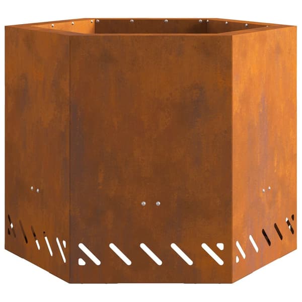 vidaXL Røykfri Bålsted Sekskantet 58x58x51 cm Værbestandig Stål