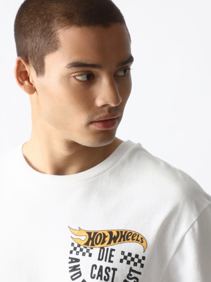 Camiseta Hot Wheels estampada da Mattel - Branca
