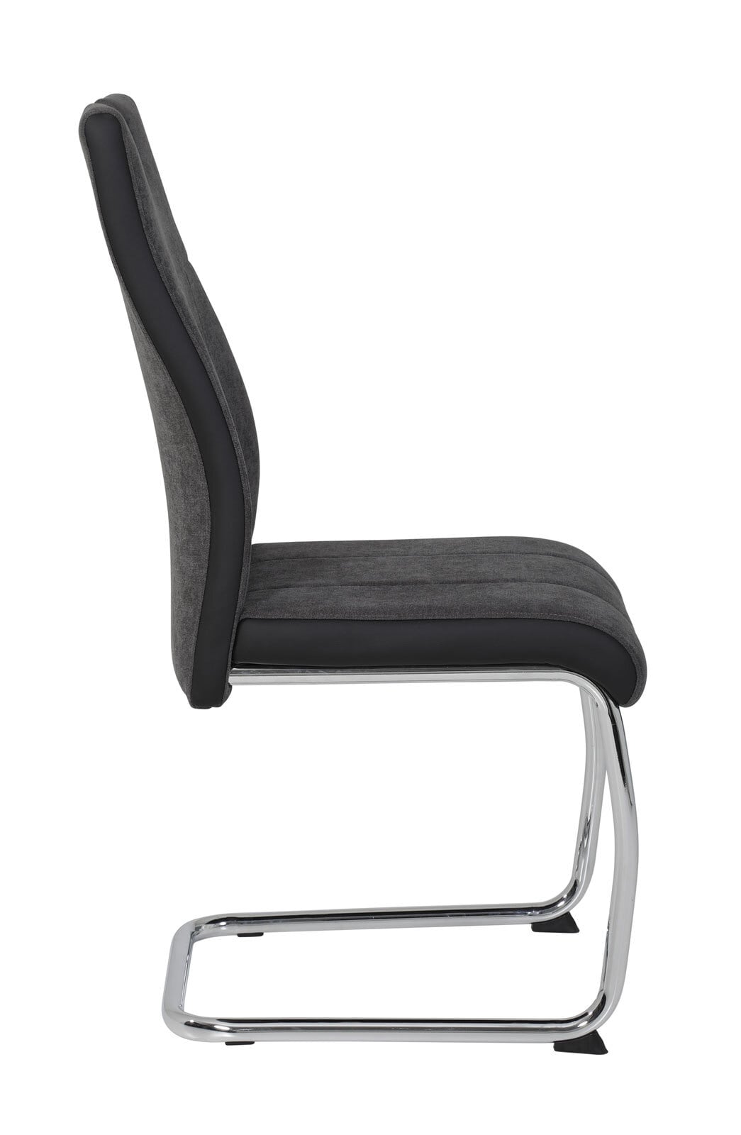 Stuhl ALINA, 2er-Set, mit Steppnähten, Bezug Webstoff, anthrazit, ca. 59 x 43 x 98 cm