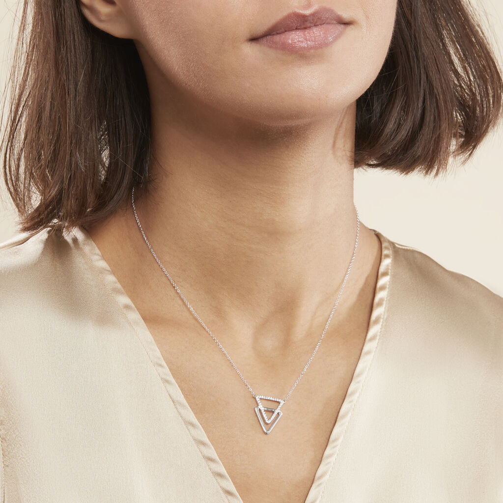 Collier Glorya Argent Blanc Oxyde De Zirconium