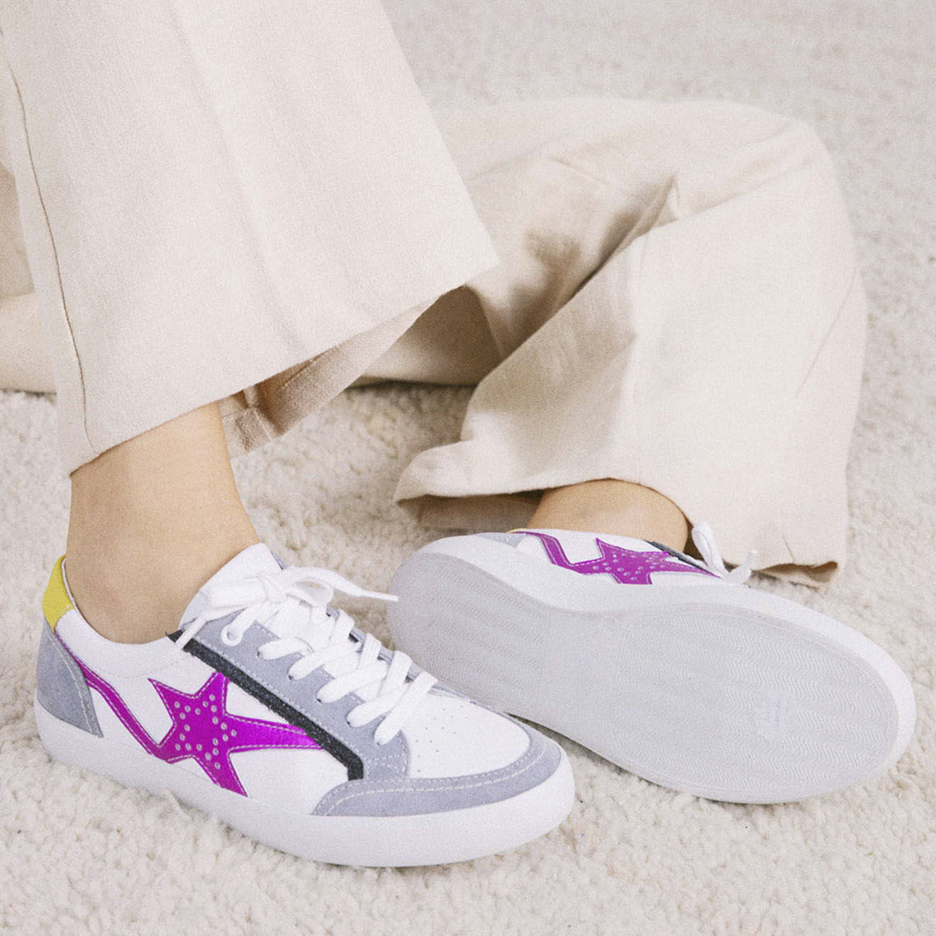 Mellow Yellow Baskets en Cuir Betsie grises