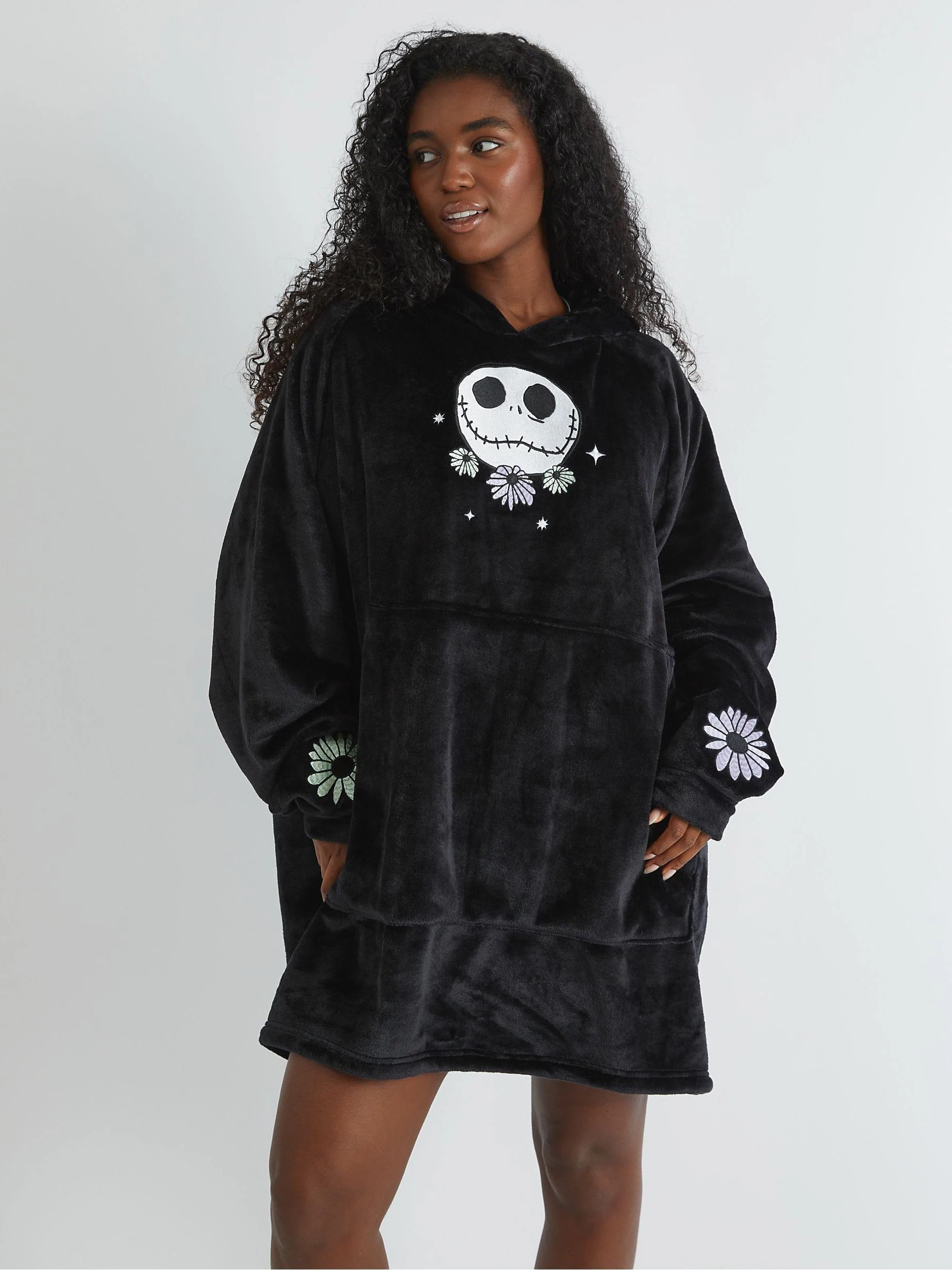 Skinnydip Disney Nightmare Before Christmas Embroidered Blanket Hoodie